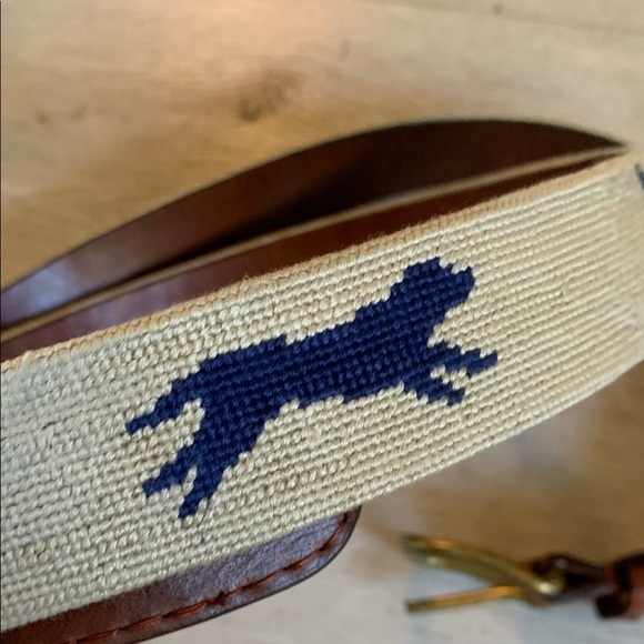 Stylish Tan and Blue Men's Belt - Picture 4 of 13